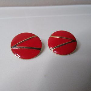 Vintage Round Red Earrings